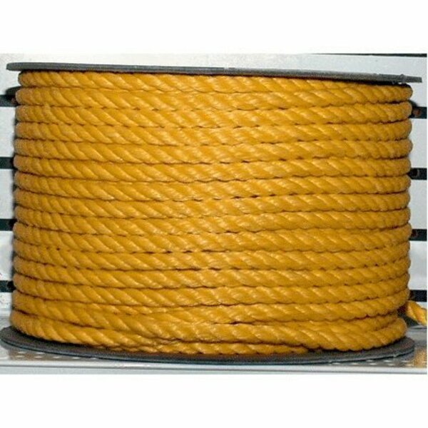 Cordage Source 350125-00225-111 3/8 in. X 225' Twisted Yellow Poly Rope 18778, Ptf06225-17 35012500225111
